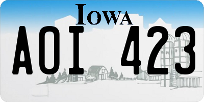 IA license plate AOI423