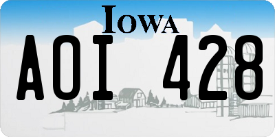 IA license plate AOI428