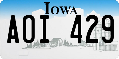 IA license plate AOI429