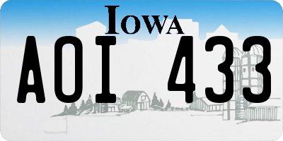 IA license plate AOI433