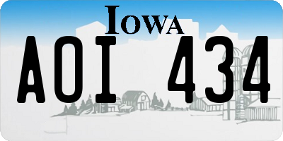 IA license plate AOI434