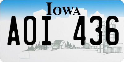 IA license plate AOI436