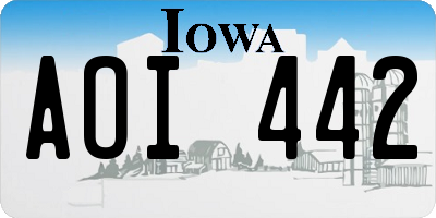 IA license plate AOI442