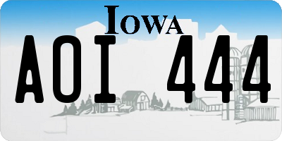 IA license plate AOI444