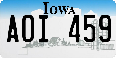IA license plate AOI459