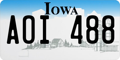 IA license plate AOI488