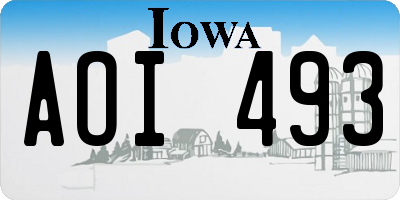 IA license plate AOI493