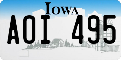 IA license plate AOI495
