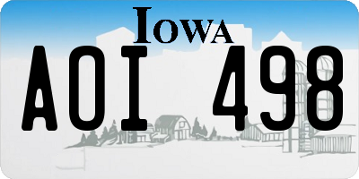 IA license plate AOI498