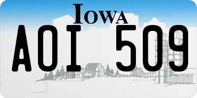 IA license plate AOI509