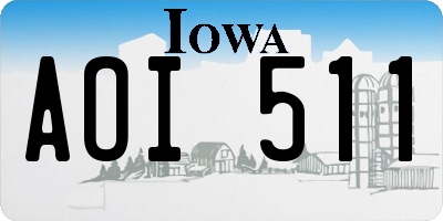 IA license plate AOI511
