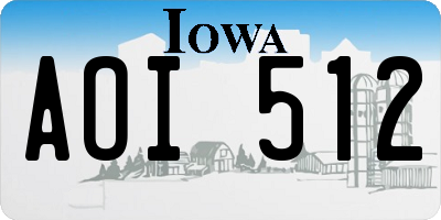 IA license plate AOI512