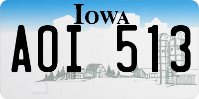 IA license plate AOI513