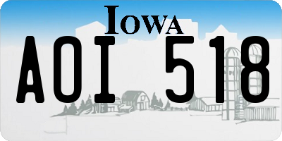 IA license plate AOI518