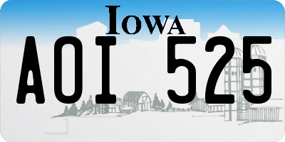 IA license plate AOI525
