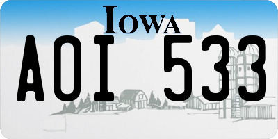 IA license plate AOI533