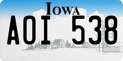 IA license plate AOI538