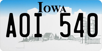 IA license plate AOI540