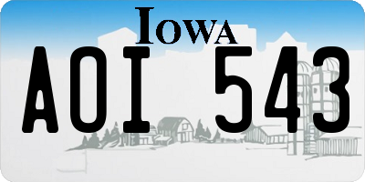 IA license plate AOI543