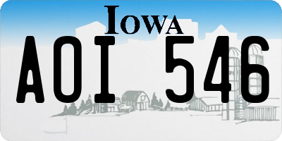 IA license plate AOI546