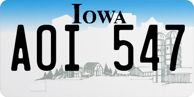 IA license plate AOI547