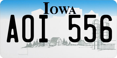 IA license plate AOI556