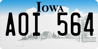IA license plate AOI564