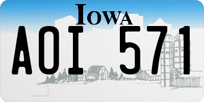 IA license plate AOI571