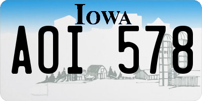 IA license plate AOI578