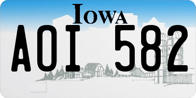 IA license plate AOI582