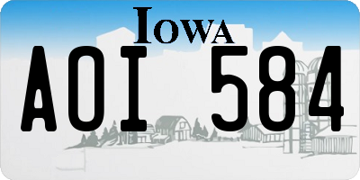 IA license plate AOI584