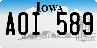 IA license plate AOI589