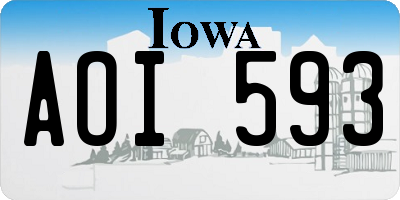 IA license plate AOI593
