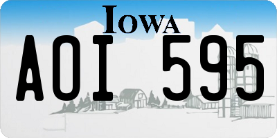 IA license plate AOI595