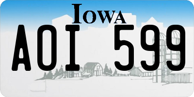 IA license plate AOI599