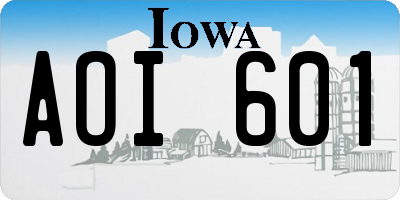 IA license plate AOI601