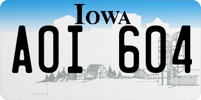 IA license plate AOI604
