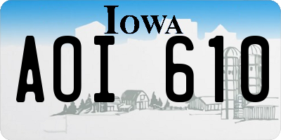IA license plate AOI610