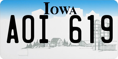 IA license plate AOI619