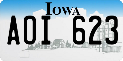 IA license plate AOI623