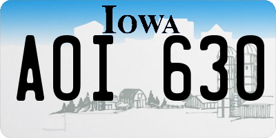 IA license plate AOI630