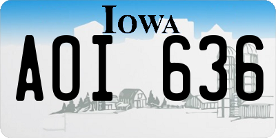 IA license plate AOI636