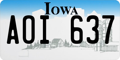 IA license plate AOI637