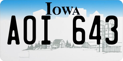 IA license plate AOI643