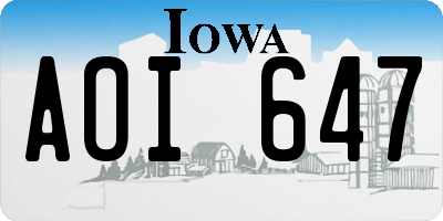 IA license plate AOI647