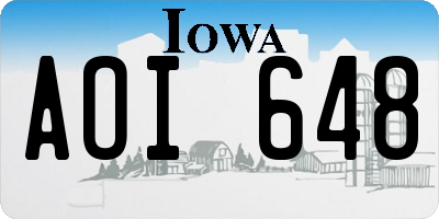 IA license plate AOI648