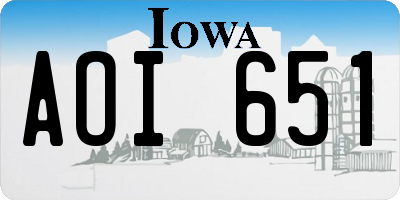 IA license plate AOI651