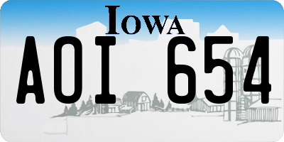 IA license plate AOI654