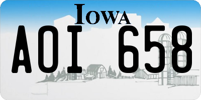 IA license plate AOI658