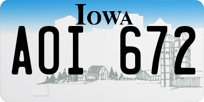 IA license plate AOI672